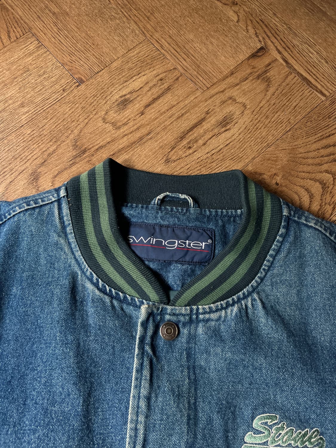 [XL]90's Swingster USA 오버핏 데님 바시티 자켓 상품이미지2