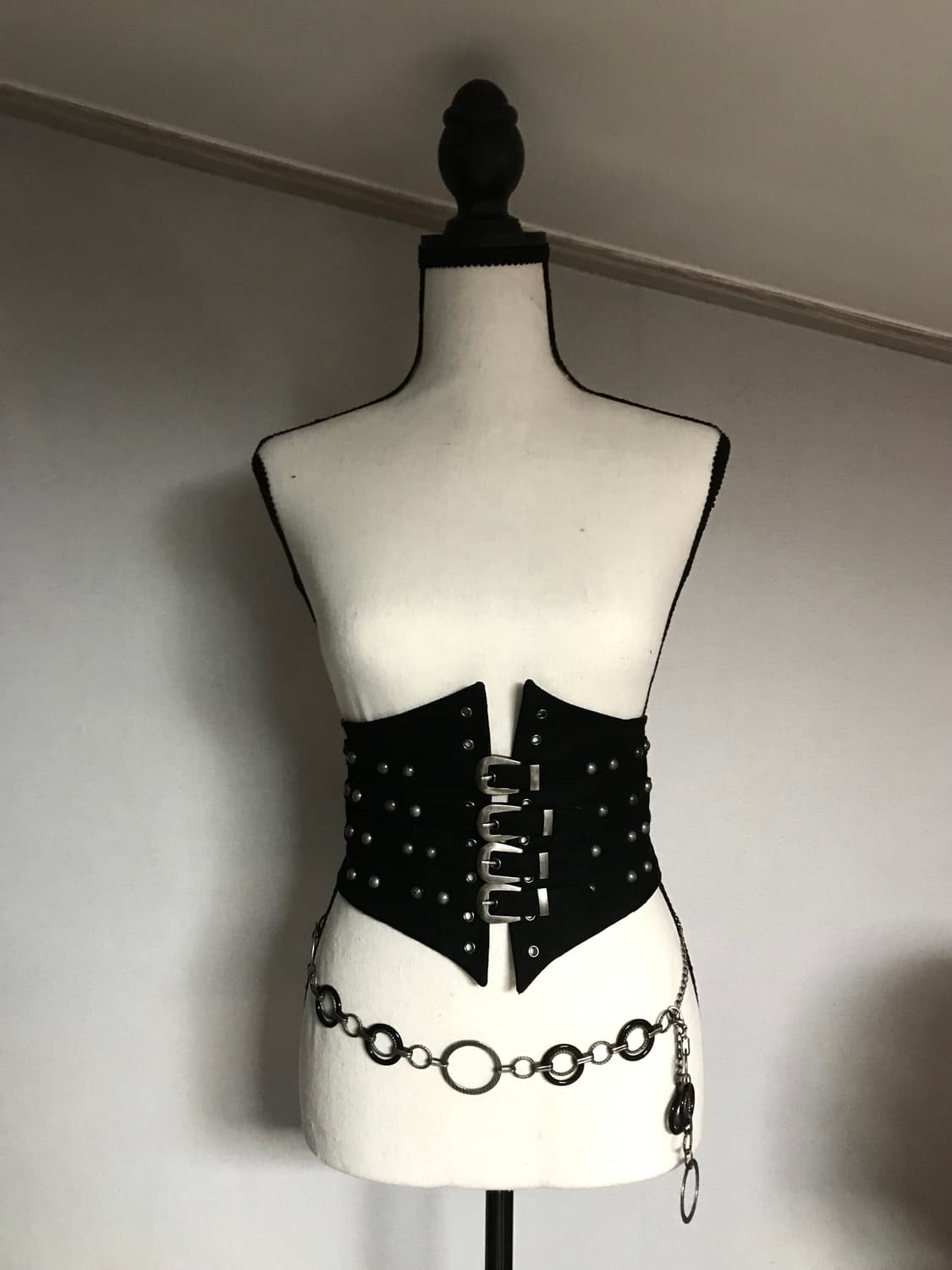 PUNK RAVE Black Studded Corset Belt 상품이미지2