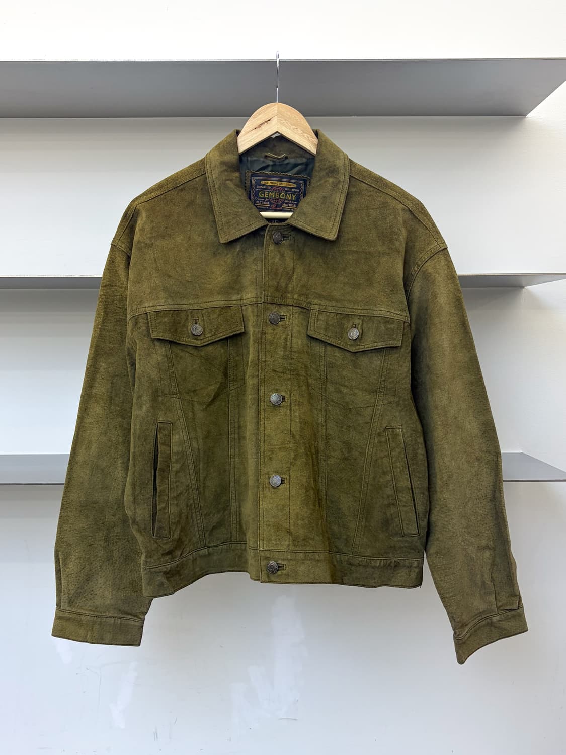 Gembony 90s 스웨이드 레더 트러커 자켓 상품이미지1