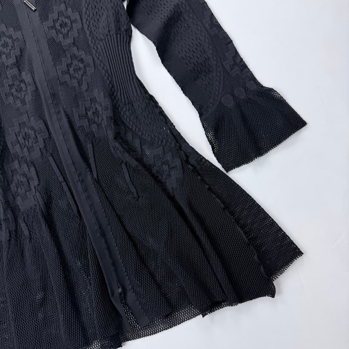 HirokoBis 패턴 디테일 매쉬 롱 가디건 상품이미지5