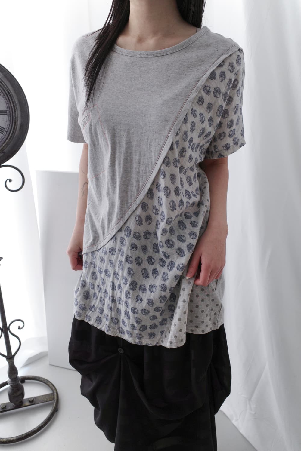 dot flower patch half T 상품이미지5