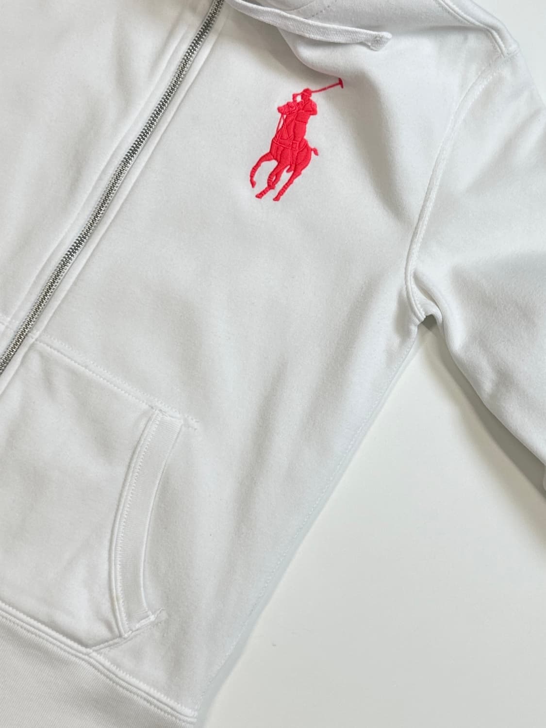 폴로 랄프로렌 빅포니 화이트 후드집업(M) 상품이미지6