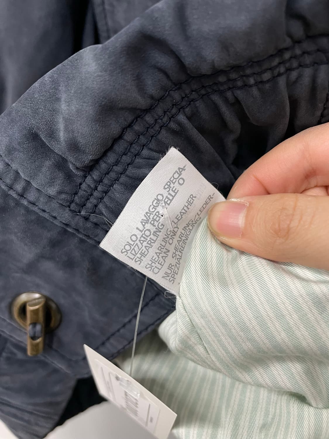 빈티지 네이비 블루종 스웨이드 자켓 H1568 상품이미지4