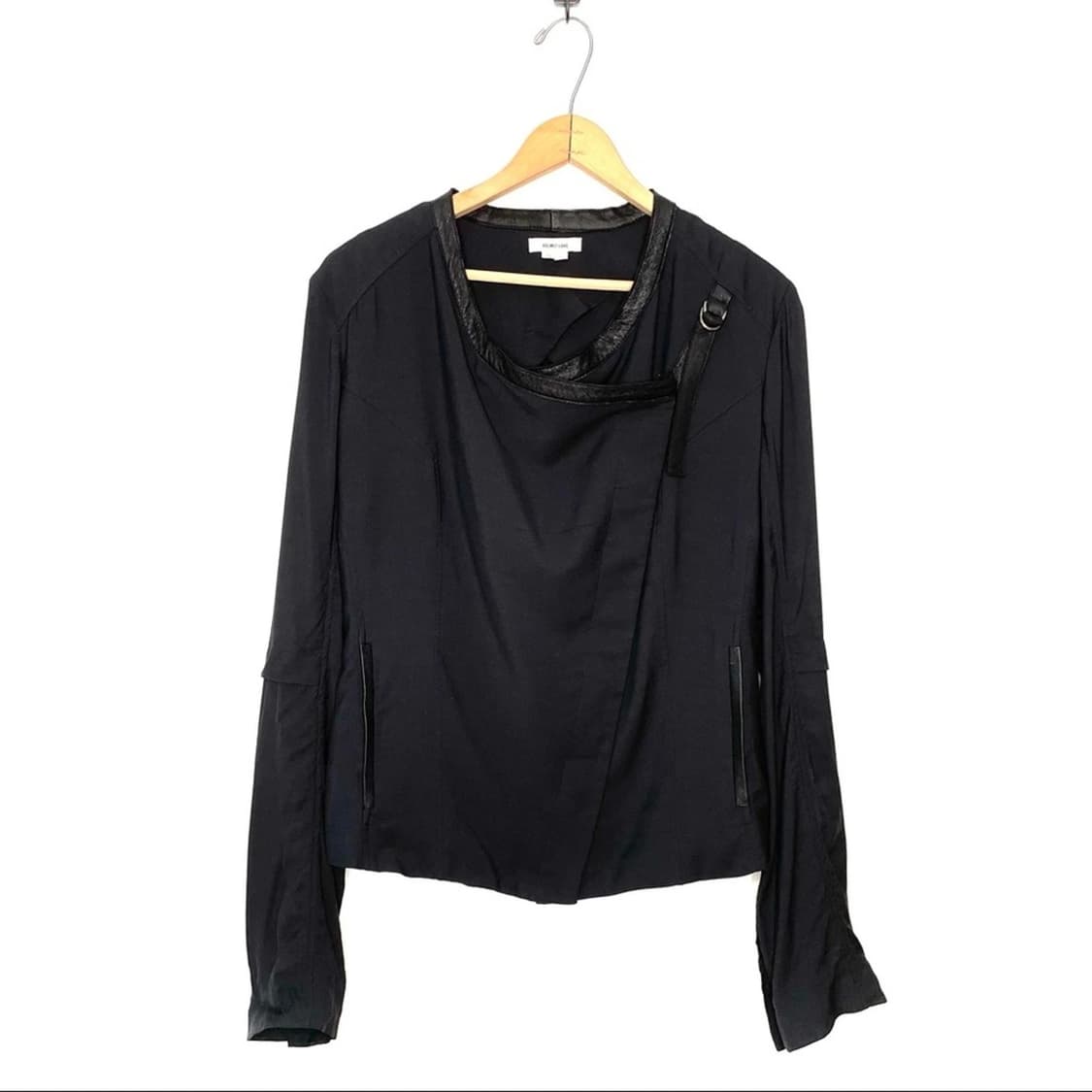 헬무트 랭 블랙 가죽 트림 바이커 재킷 상품이미지1