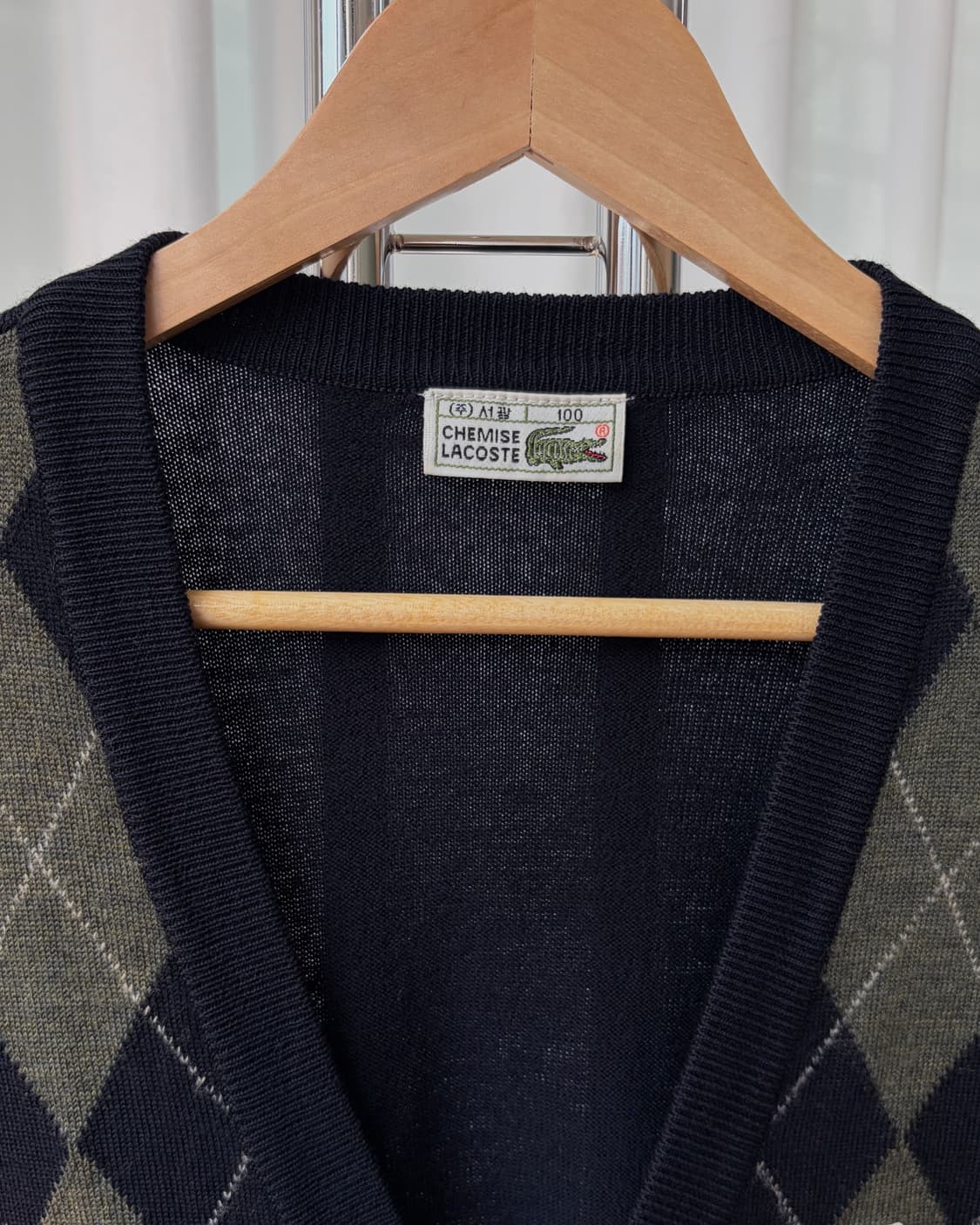 [M-L]라코스테 아가일 니트 가디건 상품이미지7