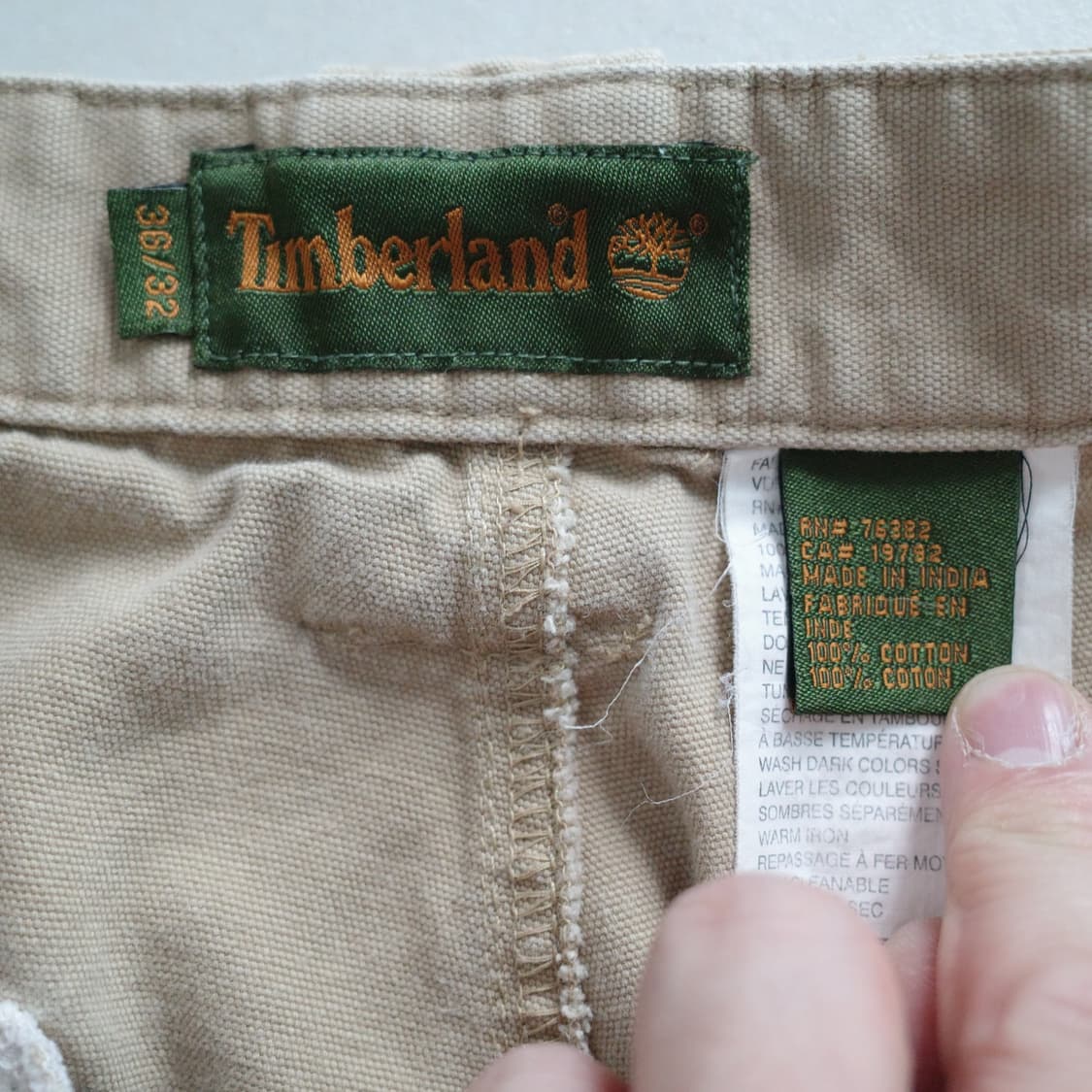 90s 팀버랜드 오리지널 카고 팬츠 베이지 와이드 36/32 세탁완료 상품이미지5
