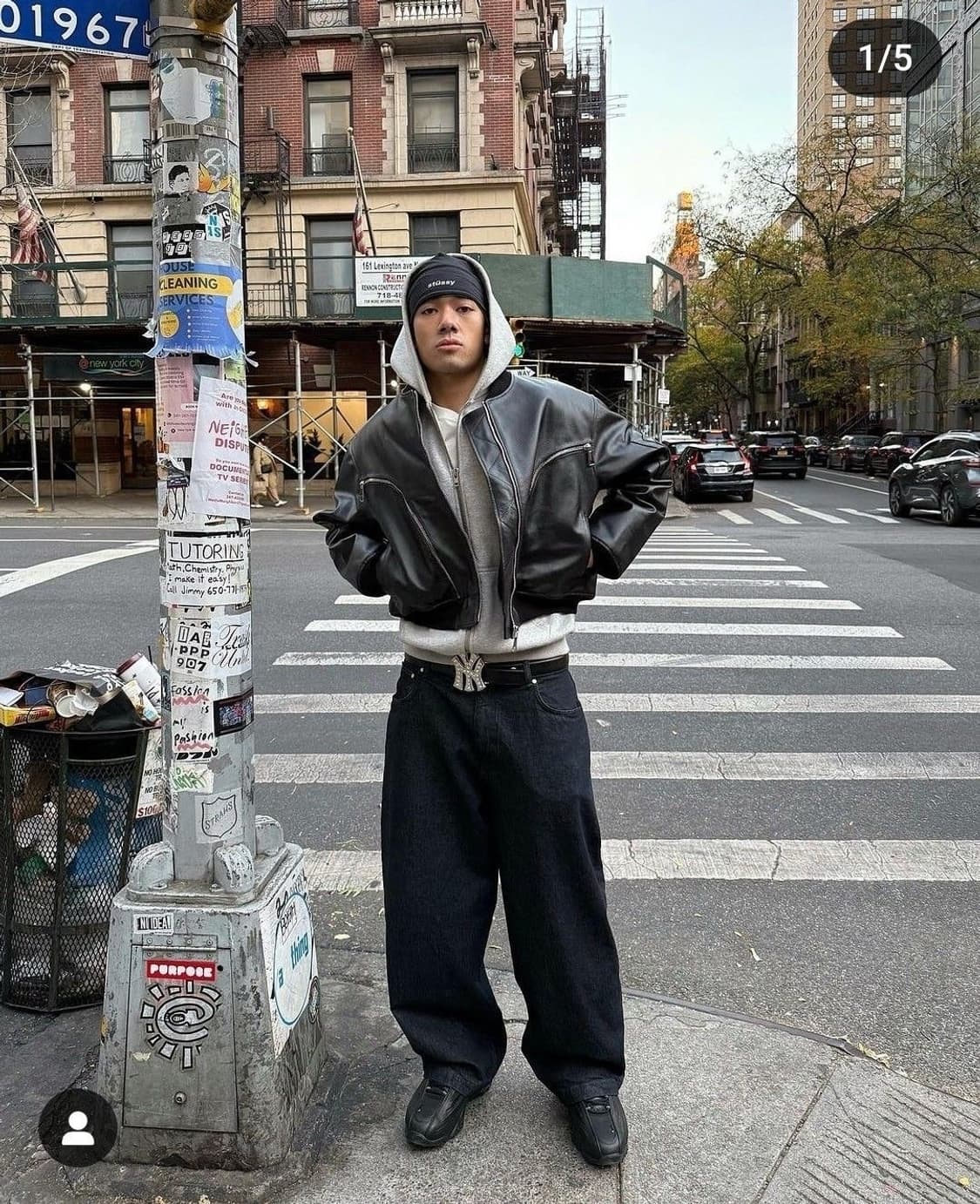 자라 페이크 레더 오버핏 빈티지워싱 봄버 자켓가죽 XL 상품이미지5