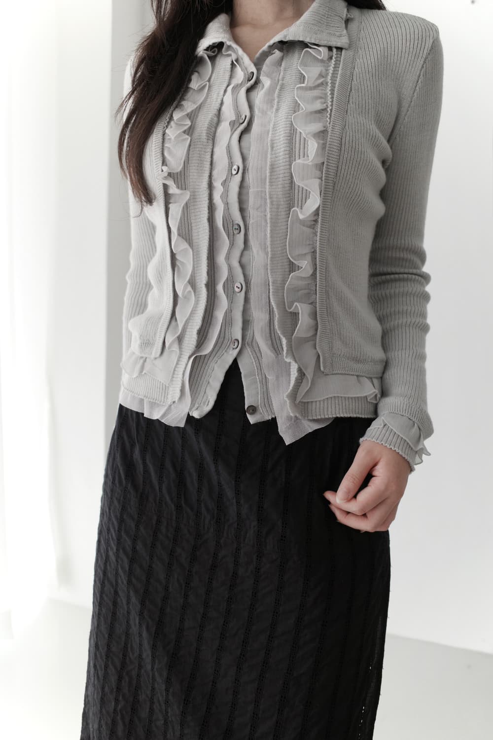 hiroko bis) double frill cardigun 상품이미지5