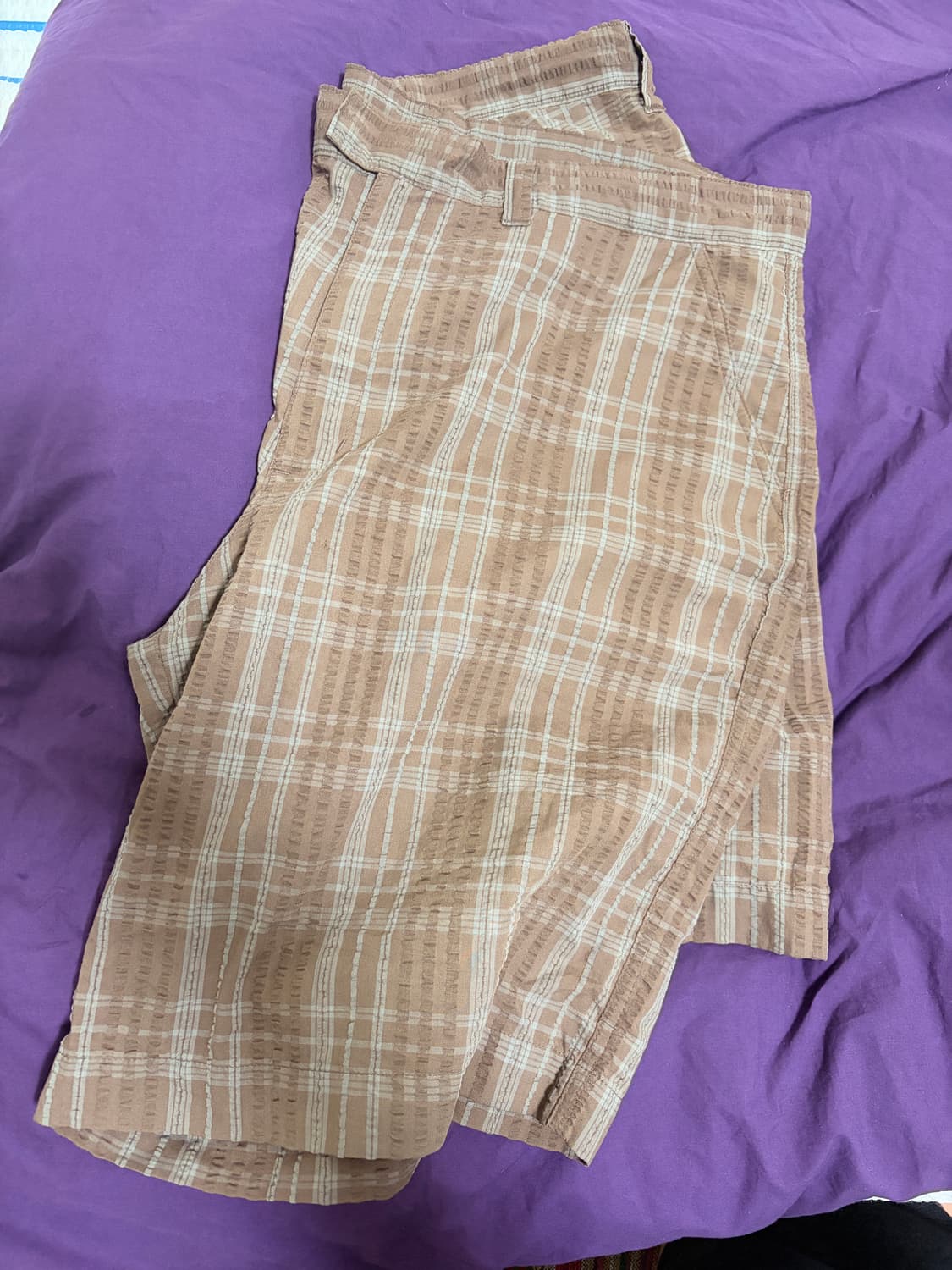 파타고니아 시어서커 체크 반바지 브라운 36 상품이미지1