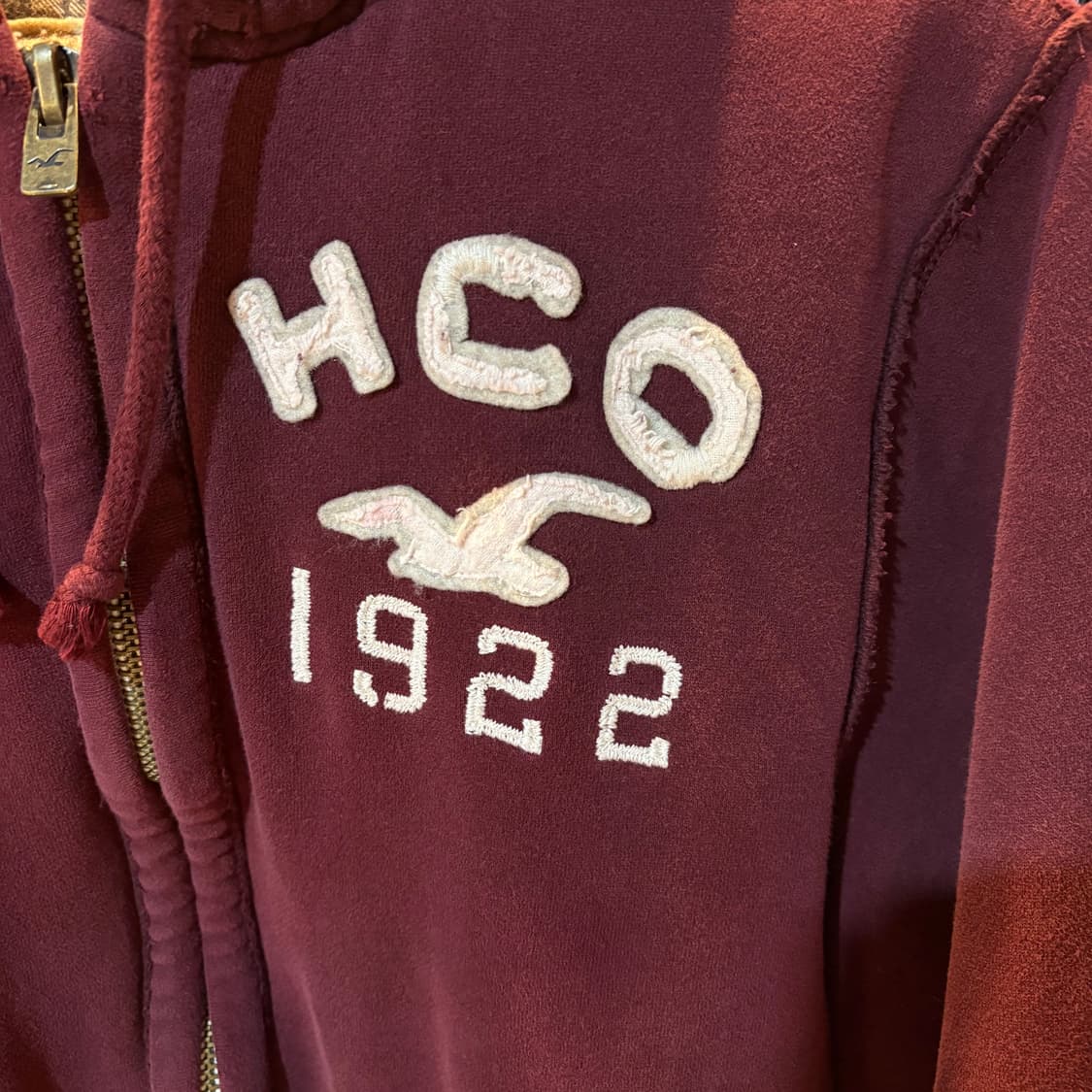 홀리스터 버건디 후드집업 상품이미지4