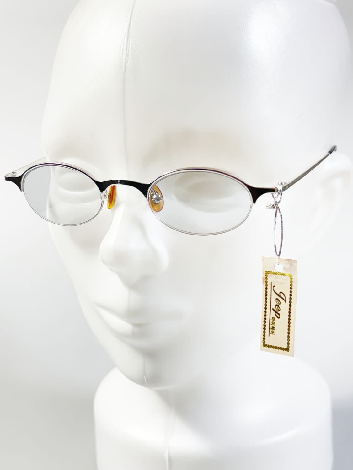 JEEP PLUS 실버 메탈 오벌 반무테 프레임 빈티지 안경 상품이미지8