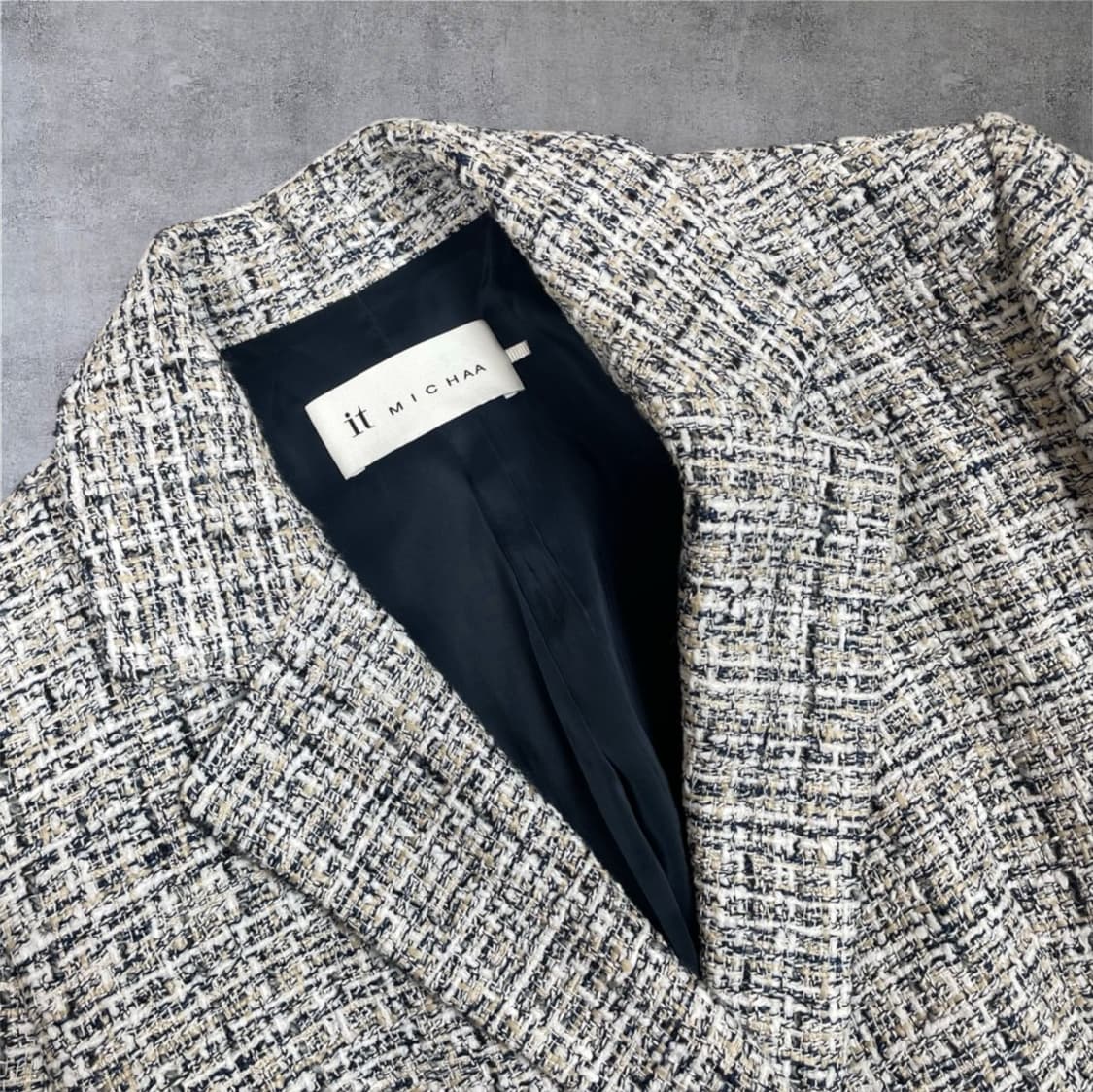 잇미샤 it MICHAA 네이비 트위드 셋업 투피스 자켓 미니스커트 상품이미지3