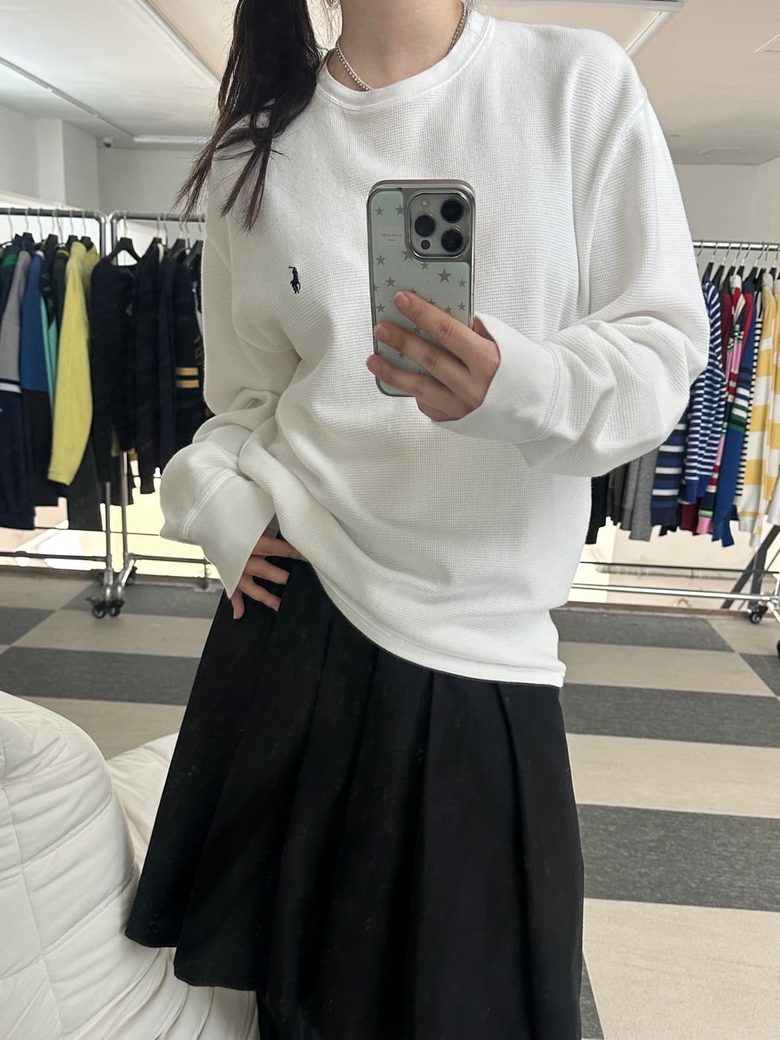 폴로 랄프로렌 화이트 와플 티셔츠  상품이미지1