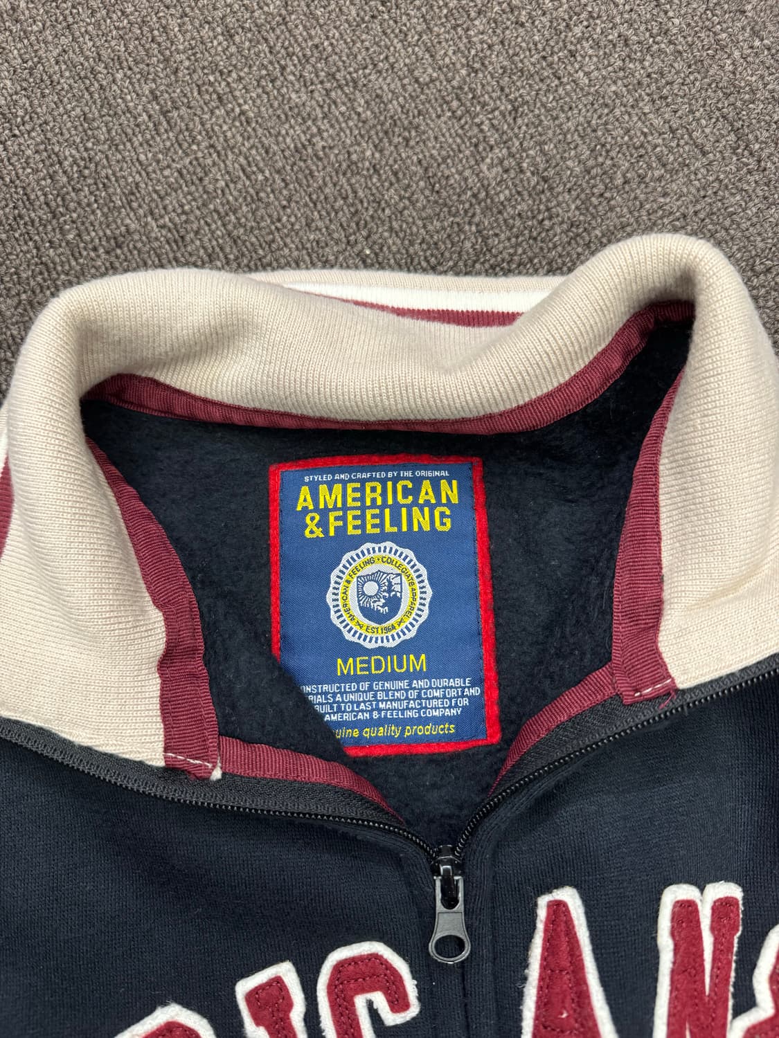 M)American&Feeling 빈티지 로고 포인트 기모 집업 자켓 상품이미지6