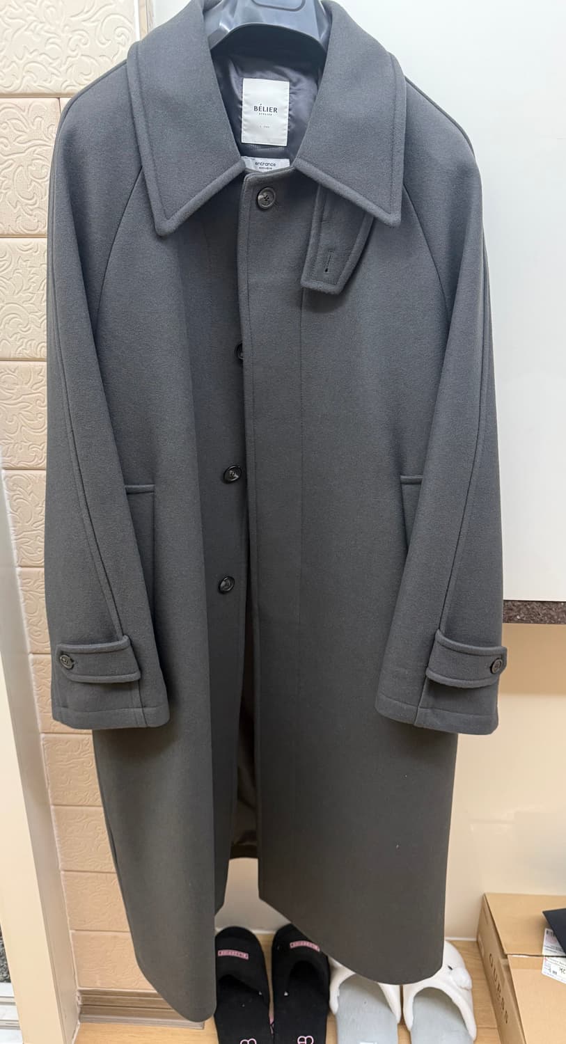 벨리에 맥시 멜톤 울 발마칸 코트 (카키 그레이) - L 상품이미지2