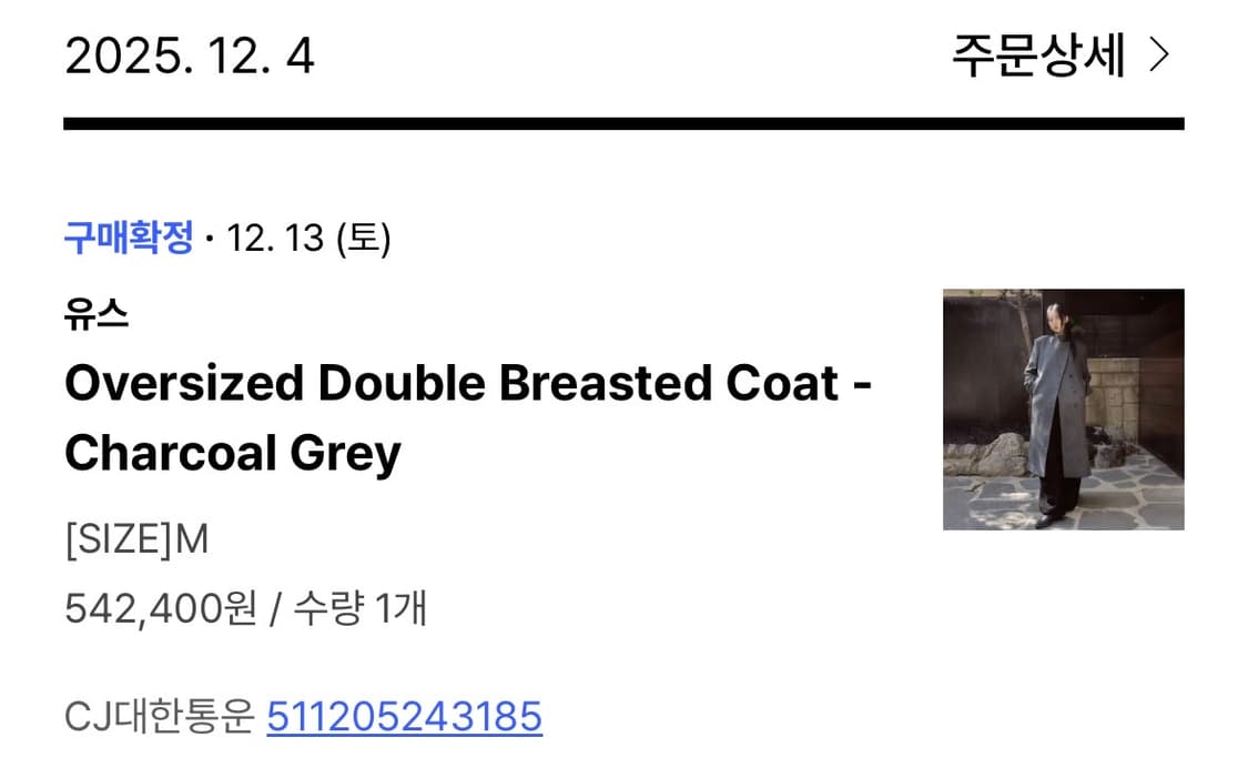Oversized Double Breasted Coat 상품이미지7