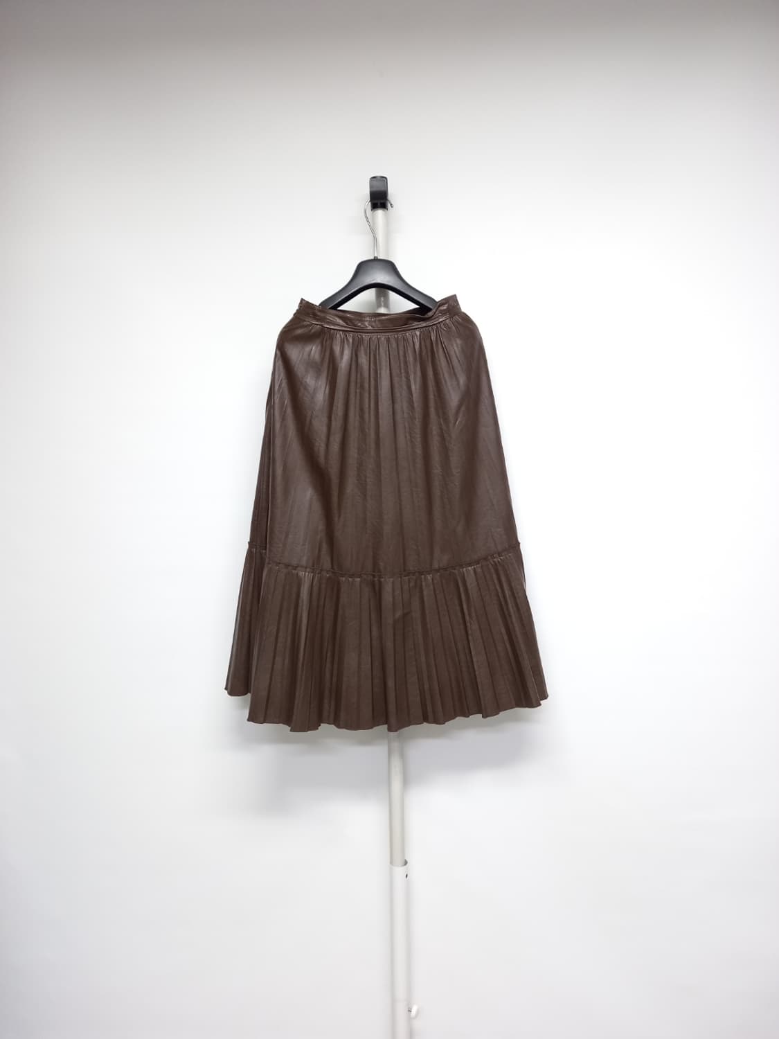 SJSJ 춘추동 페이크 레더 플레어 롱 스커트 44 상품이미지2