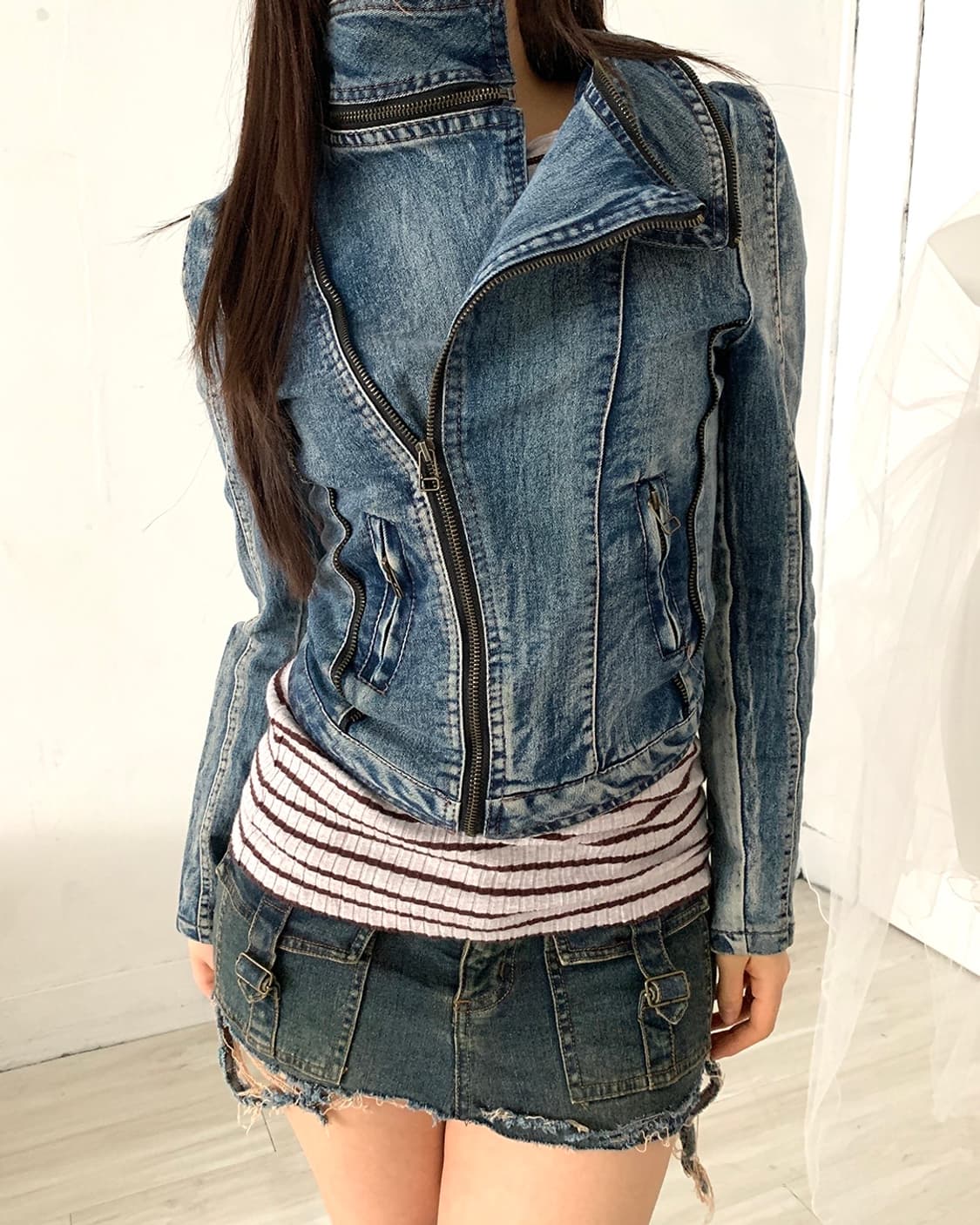 Y2k Pocket detail short denim skirt 상품이미지4