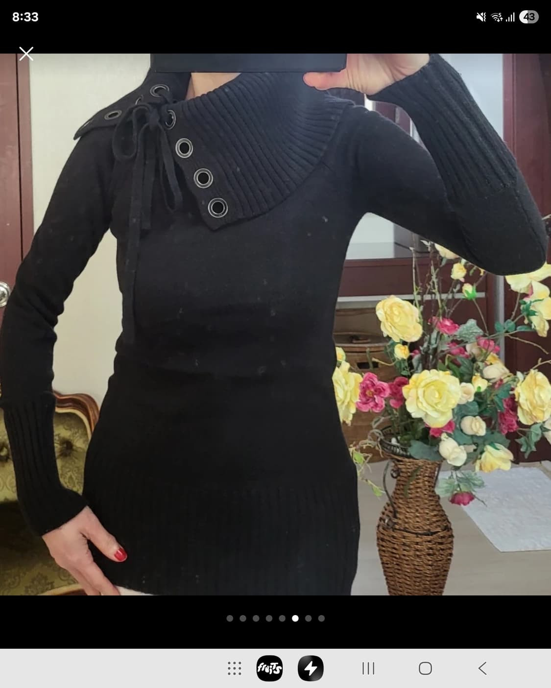 아르마니 익스체인지 AX  울 레이스업 니트 스웨터  상품이미지1