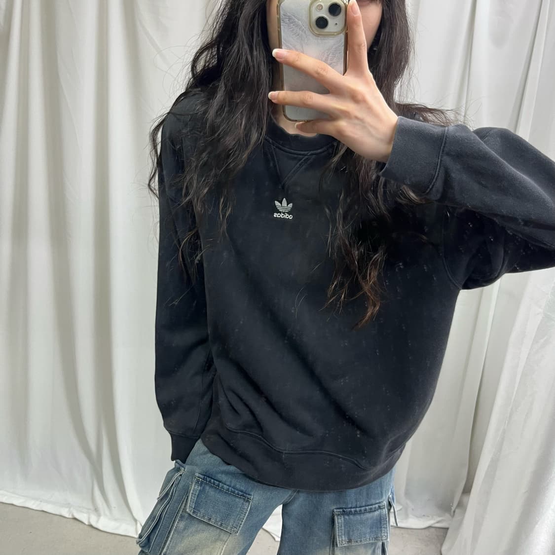 Adidas black center logo mtm 상품이미지3