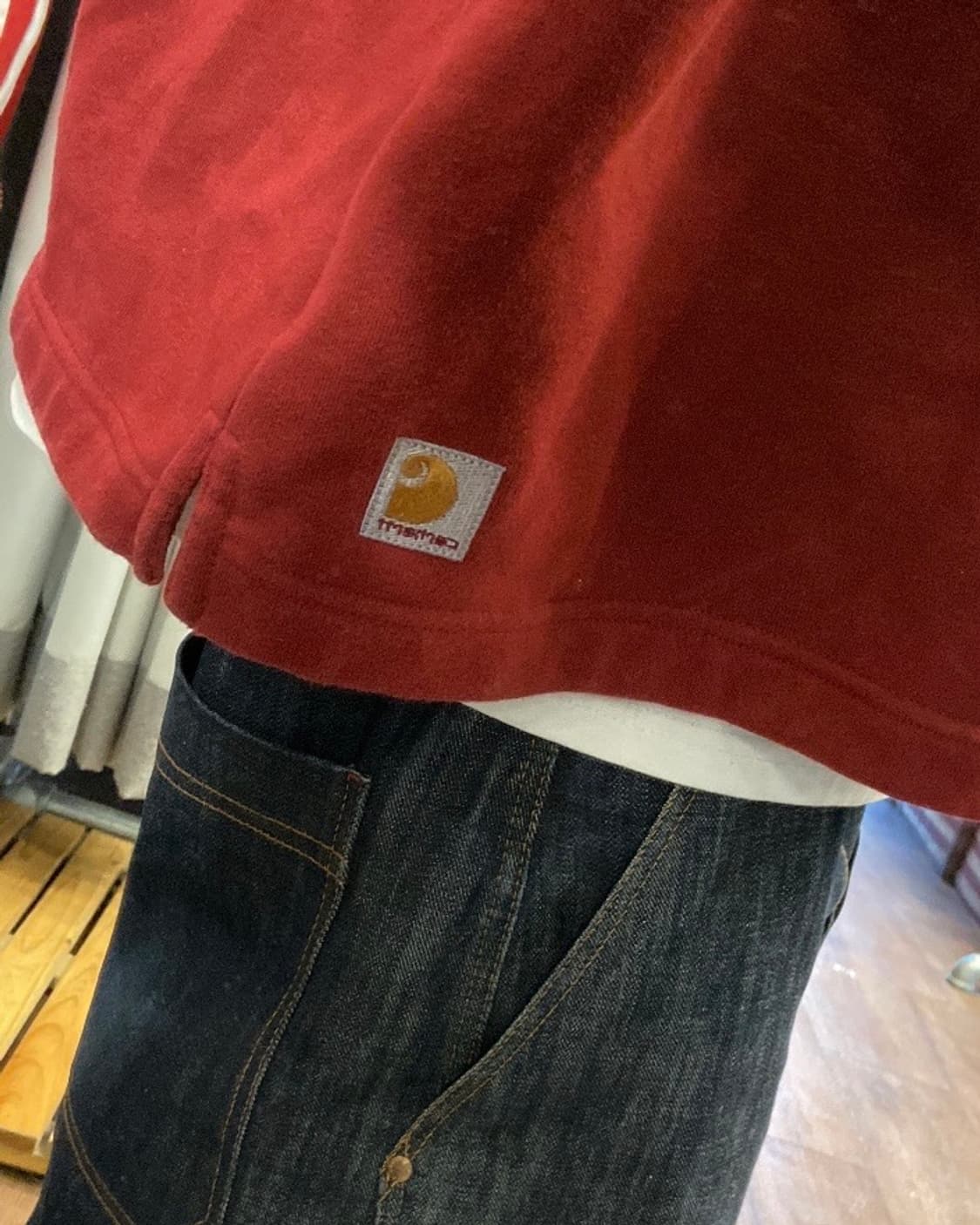 3XL) 칼하트 레드 반집업 스웻셔츠 상품이미지7