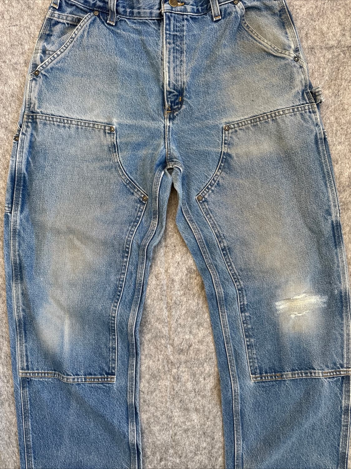 [34X30] 칼하트 B73 DST 더블니 데님 팬츠 던가리 핏 상품이미지2