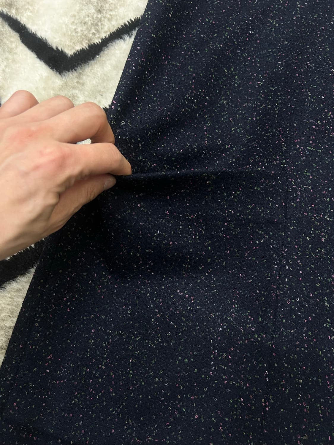 [36]COS 메리노울 V넥 A라인 포켓 원피스/짙은네이비 상품이미지4