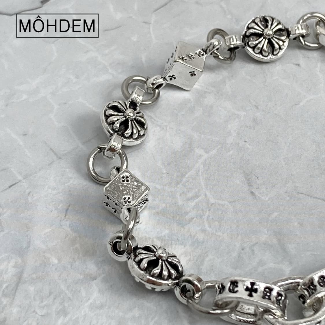 [Unisex] 하프&하프 크롬 실버 체인팔찌 상품이미지9