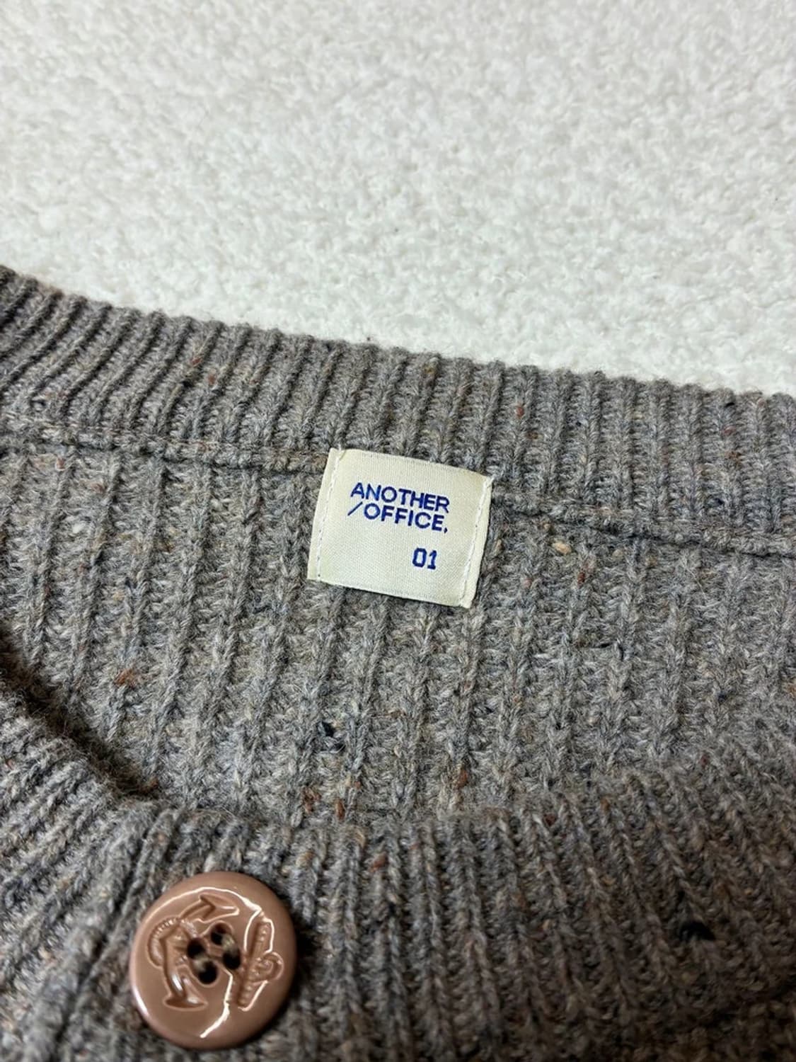 아나더오피스 실크 램스울 케이블 니트 가디건 PN6308    상품이미지8