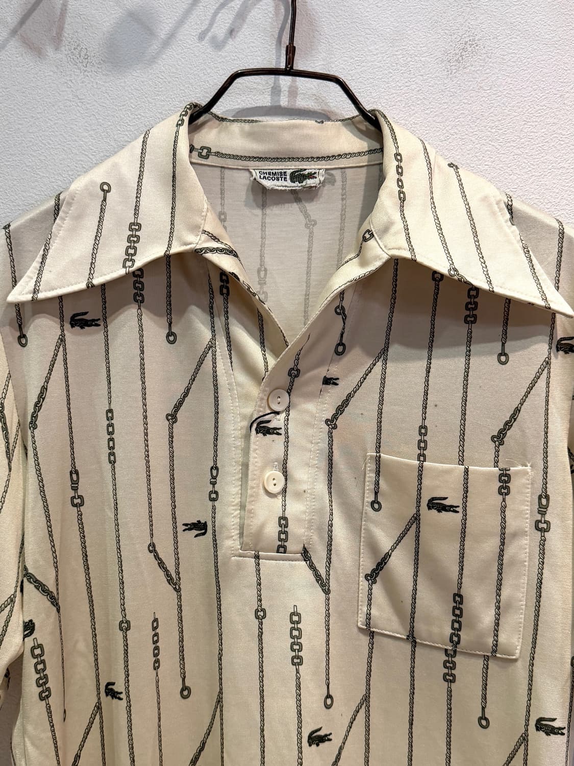 80s Chemise Lacoste Wide Collar Shirt 상품이미지1
