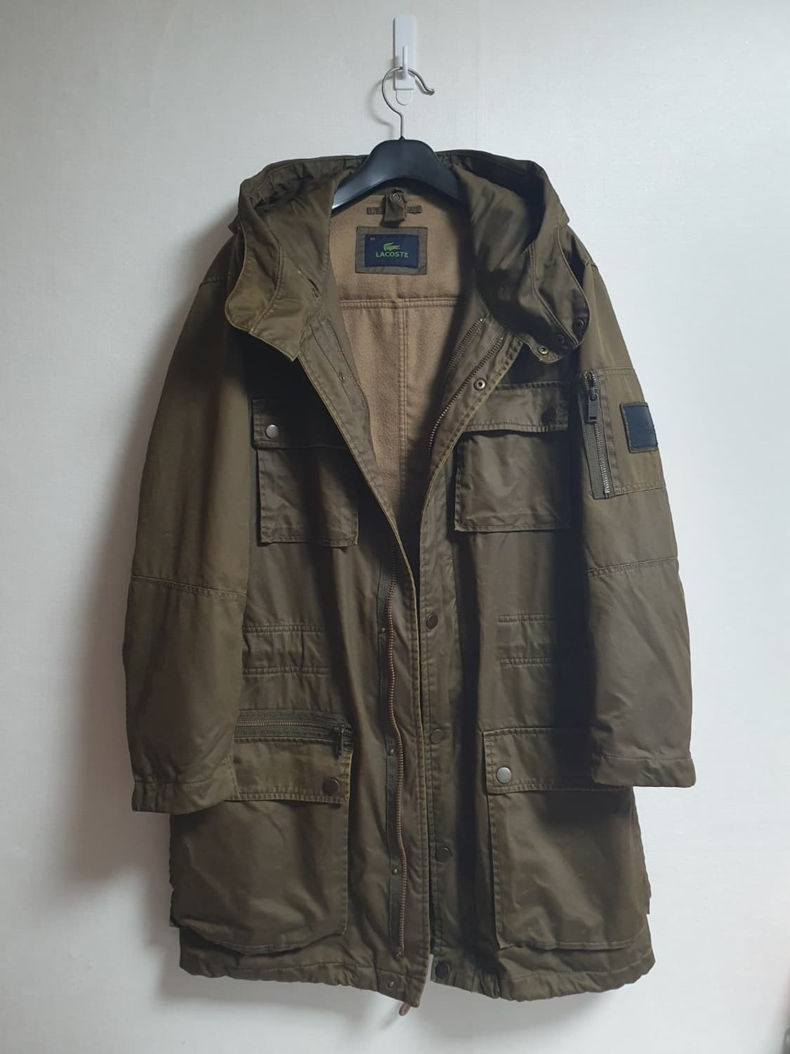 라코스테 멀티포켓 후드 야상 자켓 카키 100 (50) 상품이미지3