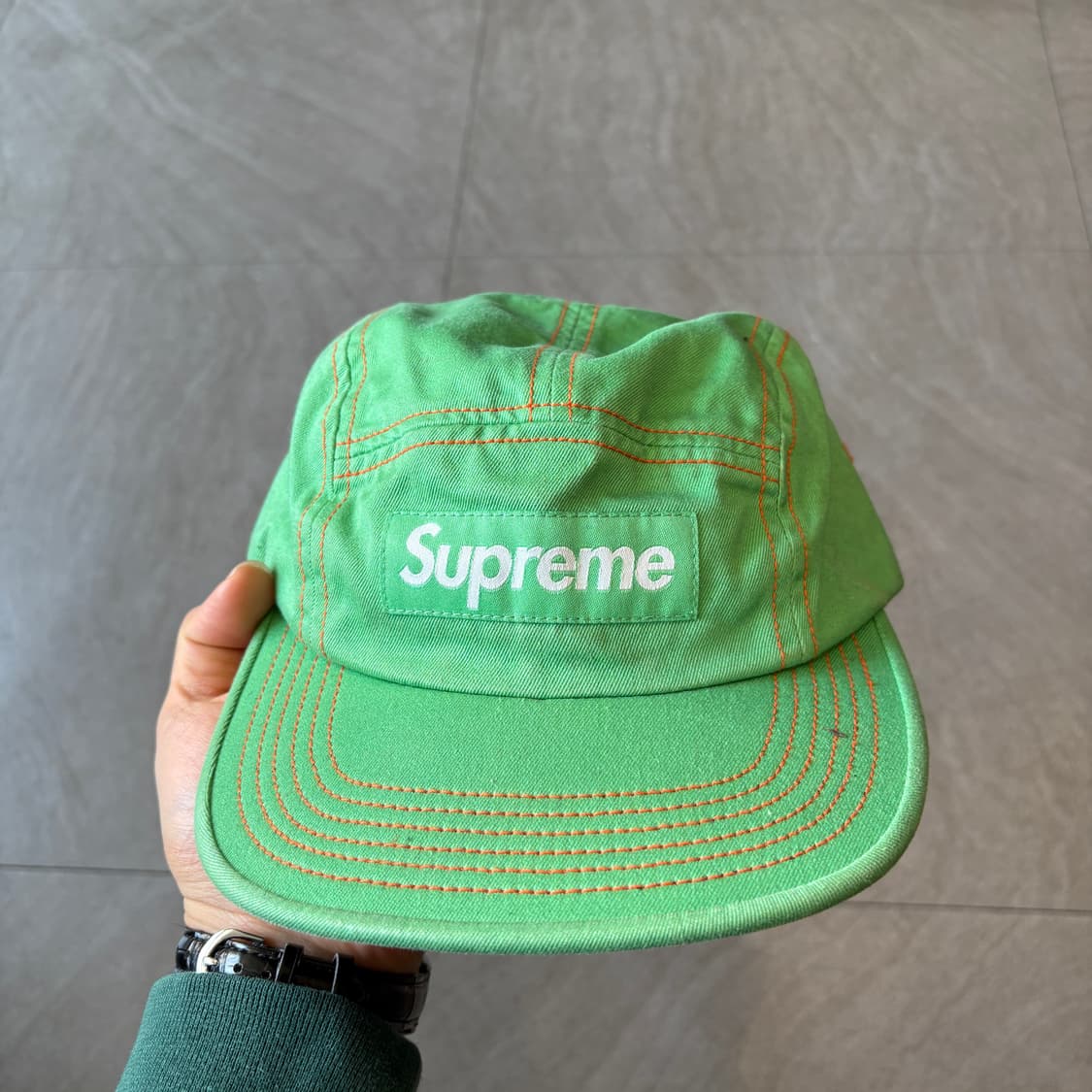 18ss 슈프림 콘트라스트 스티치 캠프 캡 상품이미지2