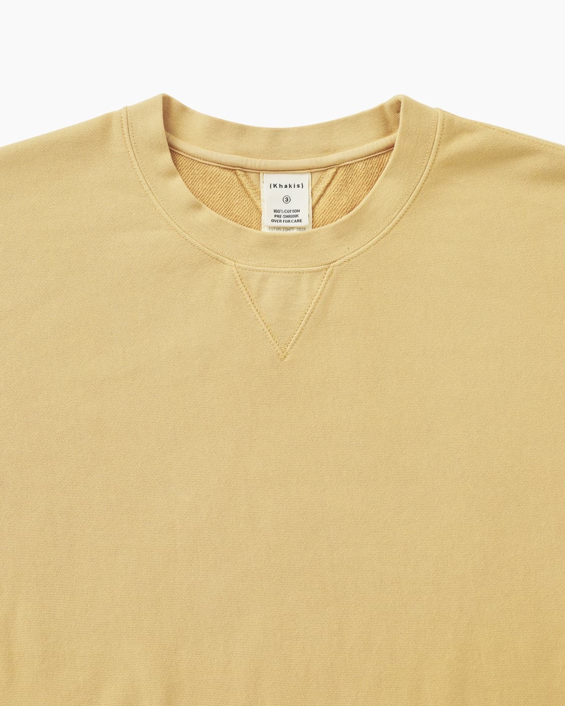카키스 Dyed Stock Crewneck Pale Yellow L 상품이미지2