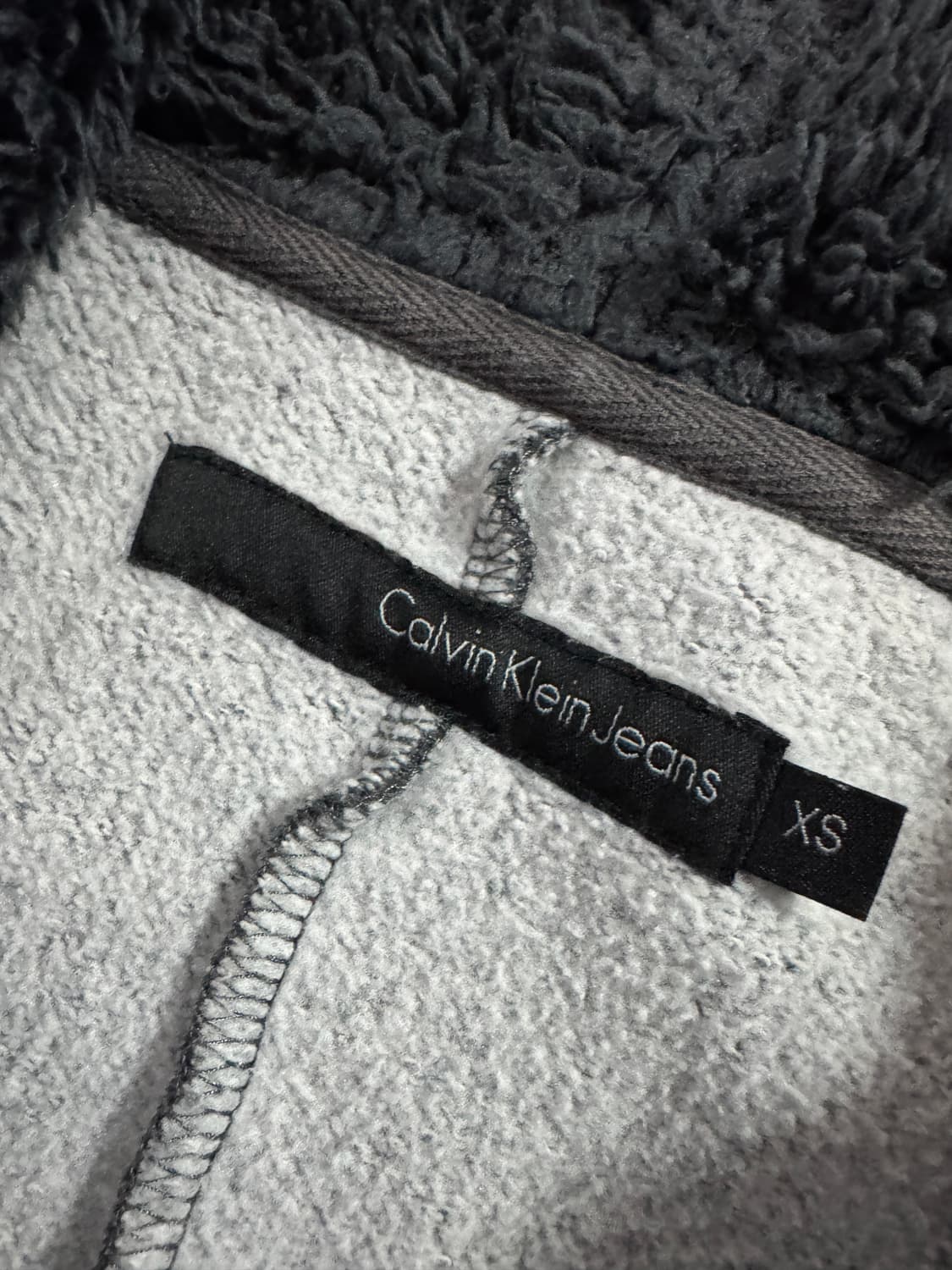 여성 캘빈클라인 슬림핏 절개 롱 빈티지 롱 후드집업 상품이미지4