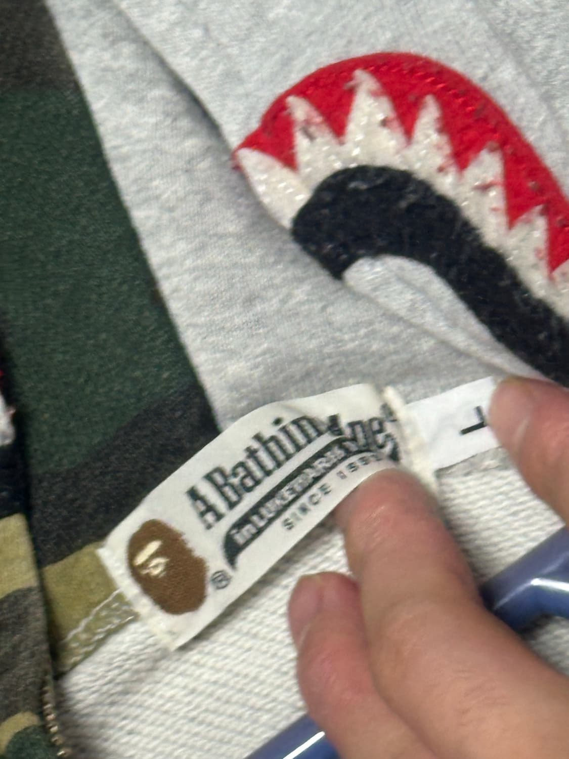 L)베이프 그레이 샤크후드집업 상품이미지6