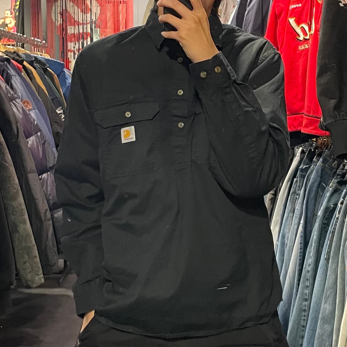 [IM] carhartt 칼하트 블랙 아노락 긴팔셔츠 상품이미지1