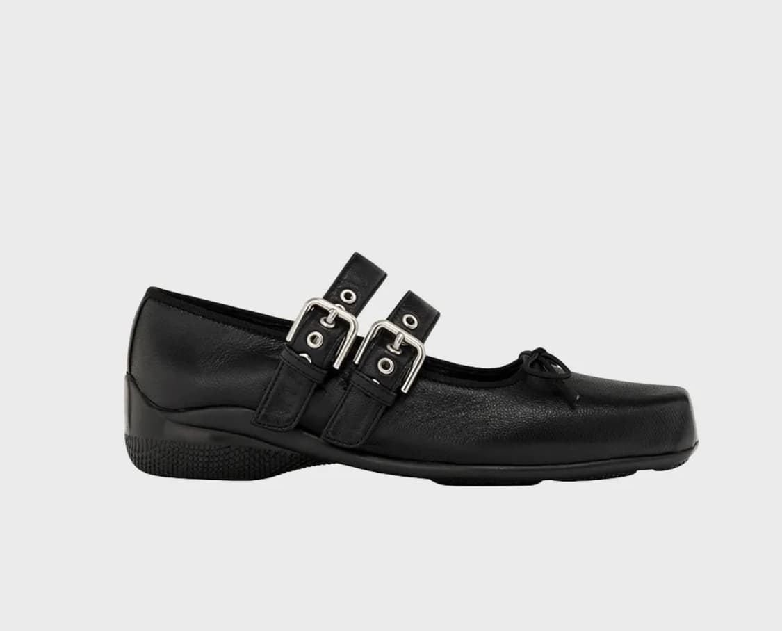 오픈와이와이 open yy buckle ballet flats,black 상품이미지1