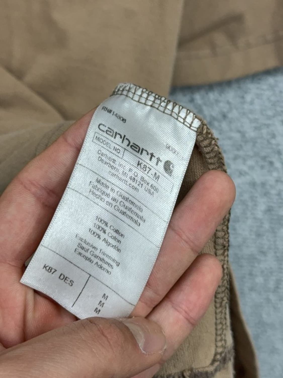 칼하트 베이지 빈티지 포켓 반팔티 M 상품이미지6