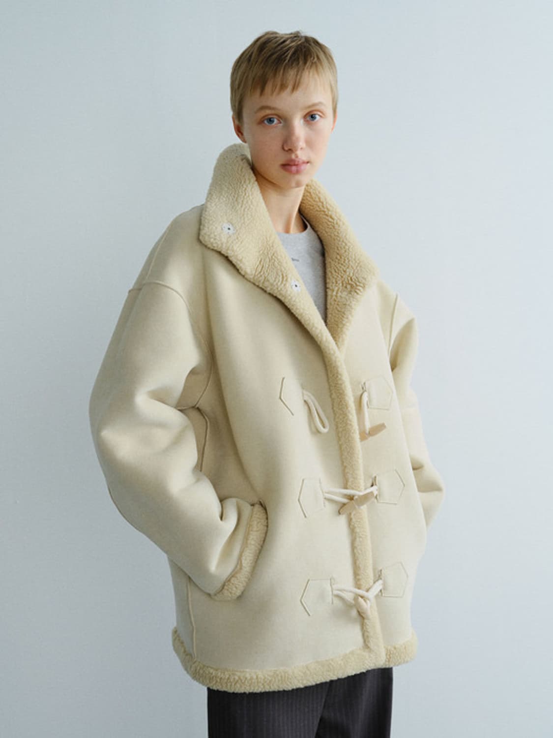 엔오르 리버시블 무스탕 울코트(실착 3회 미만) 상품이미지3