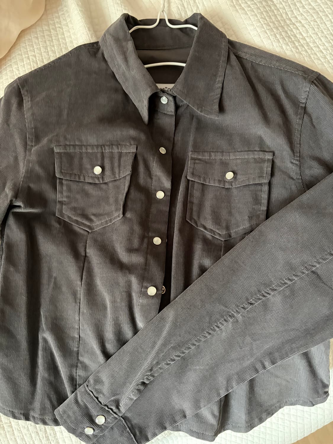 애즈온 제니스 코듀로이 셔츠 차콜 상품이미지2