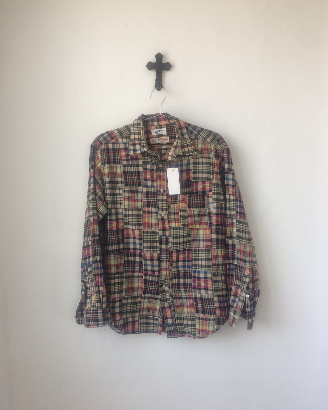 Patch work check pattern shirt 상품이미지1