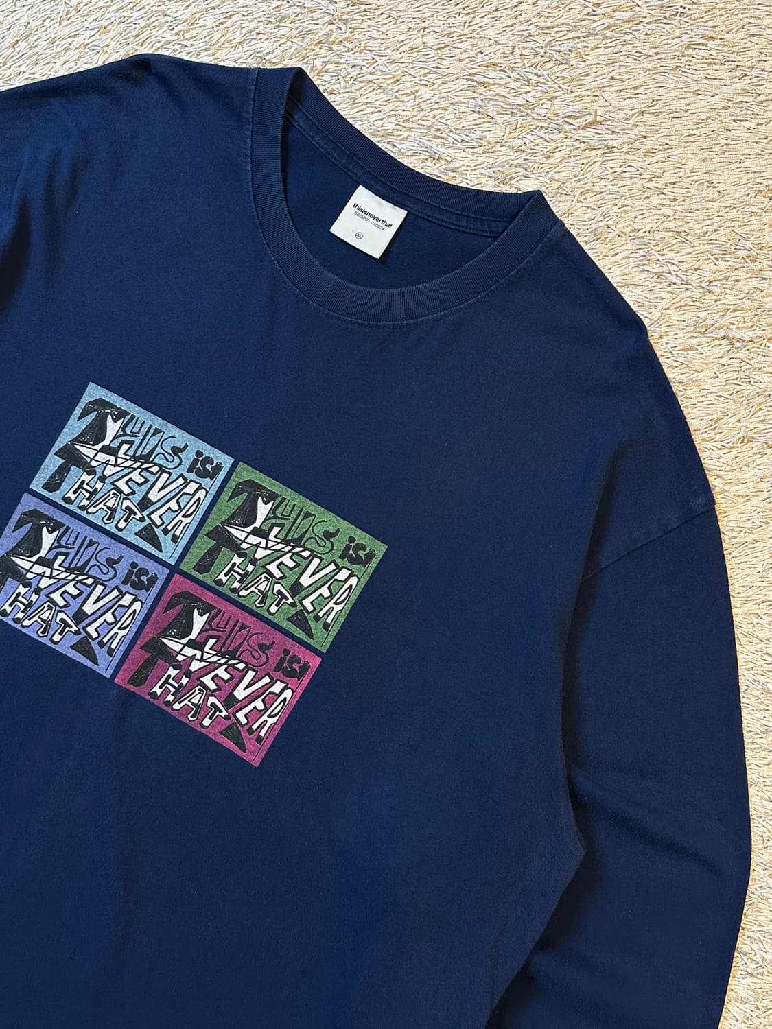 디스이즈네버댓 프린팅 롱슬리브 긴팔 티셔츠 네이비 상품이미지2