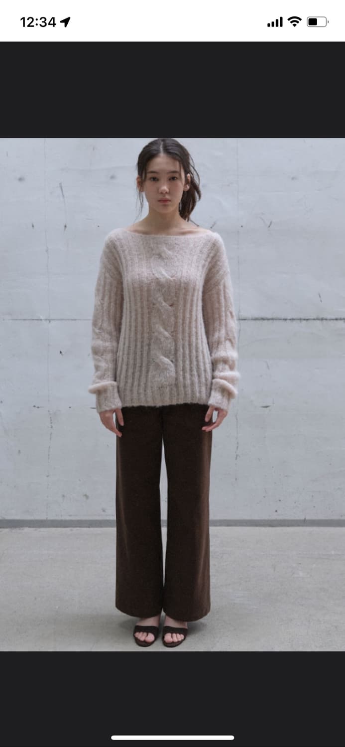 릴리코츠 리지 케이블 니트 핑크 상품이미지2