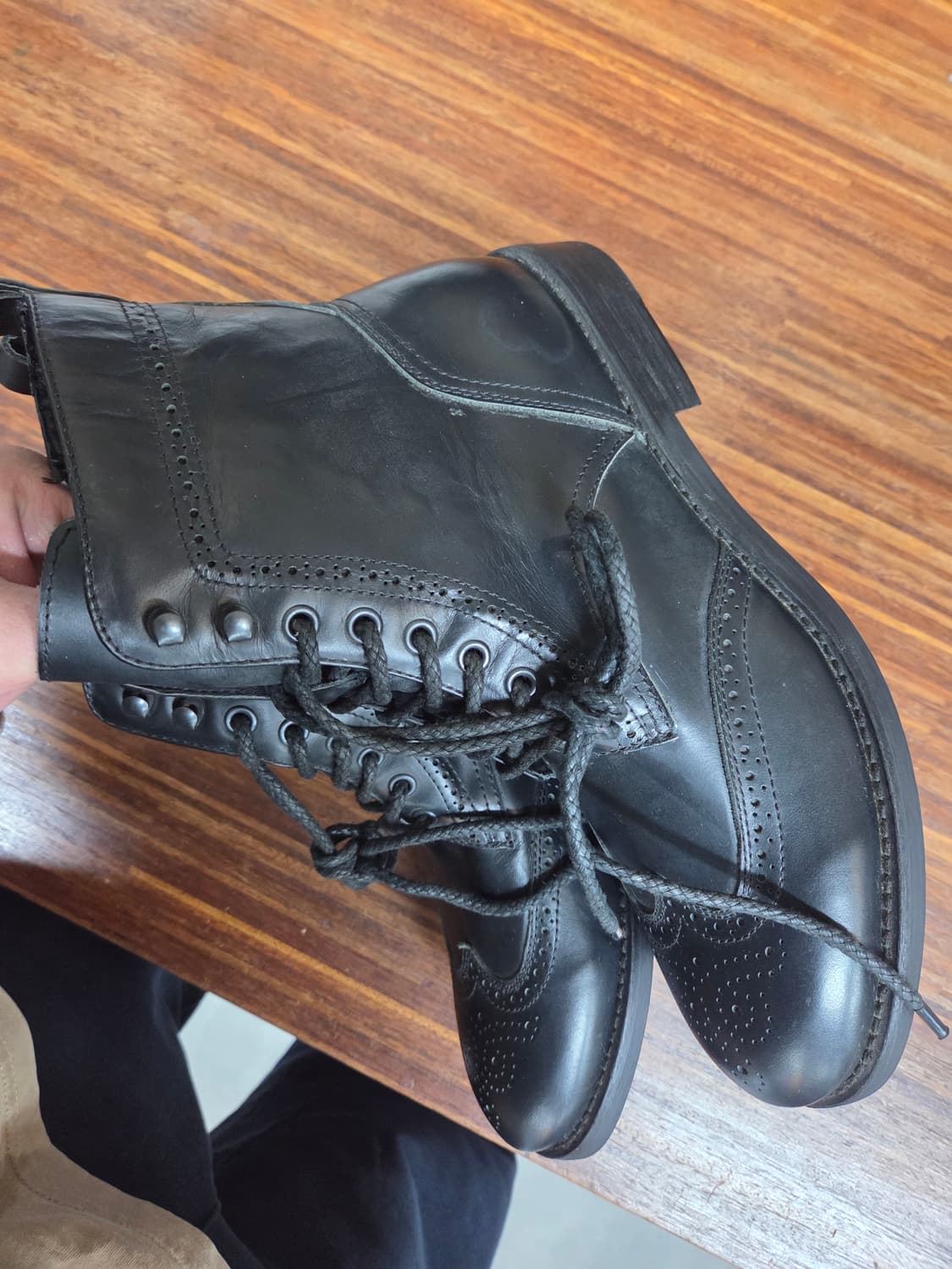 빈티지 bak 윙팁 가죽 워커 부츠 265 상품이미지6