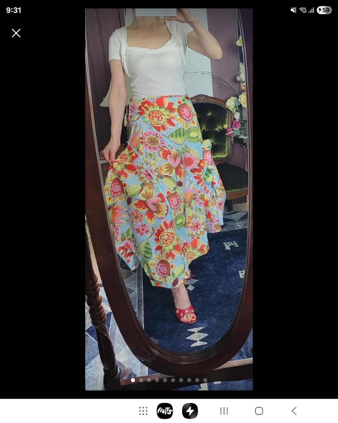 오일릴리 해바라기 언밸런스 스컷 상품이미지5