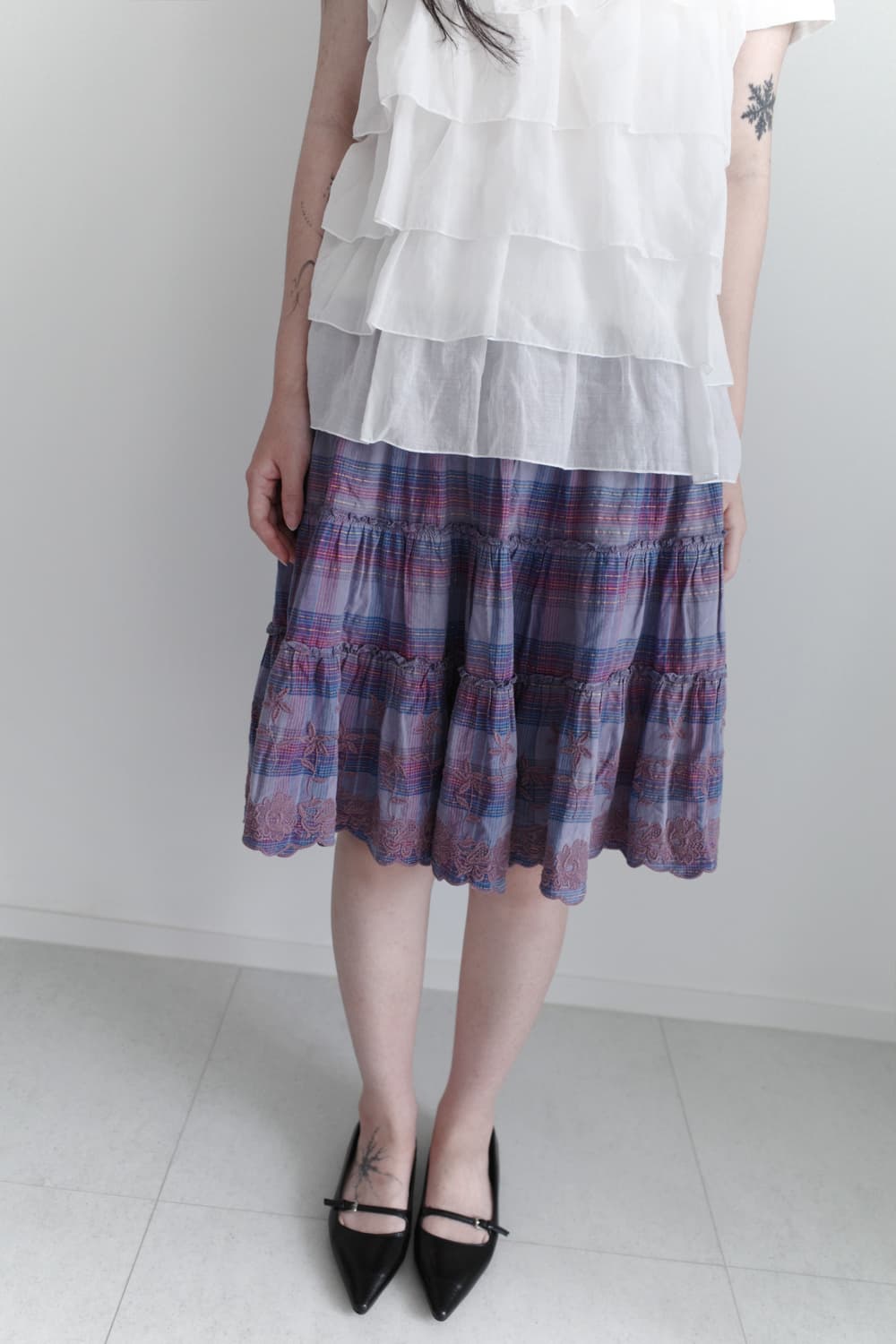 check shirring skirt 상품이미지7
