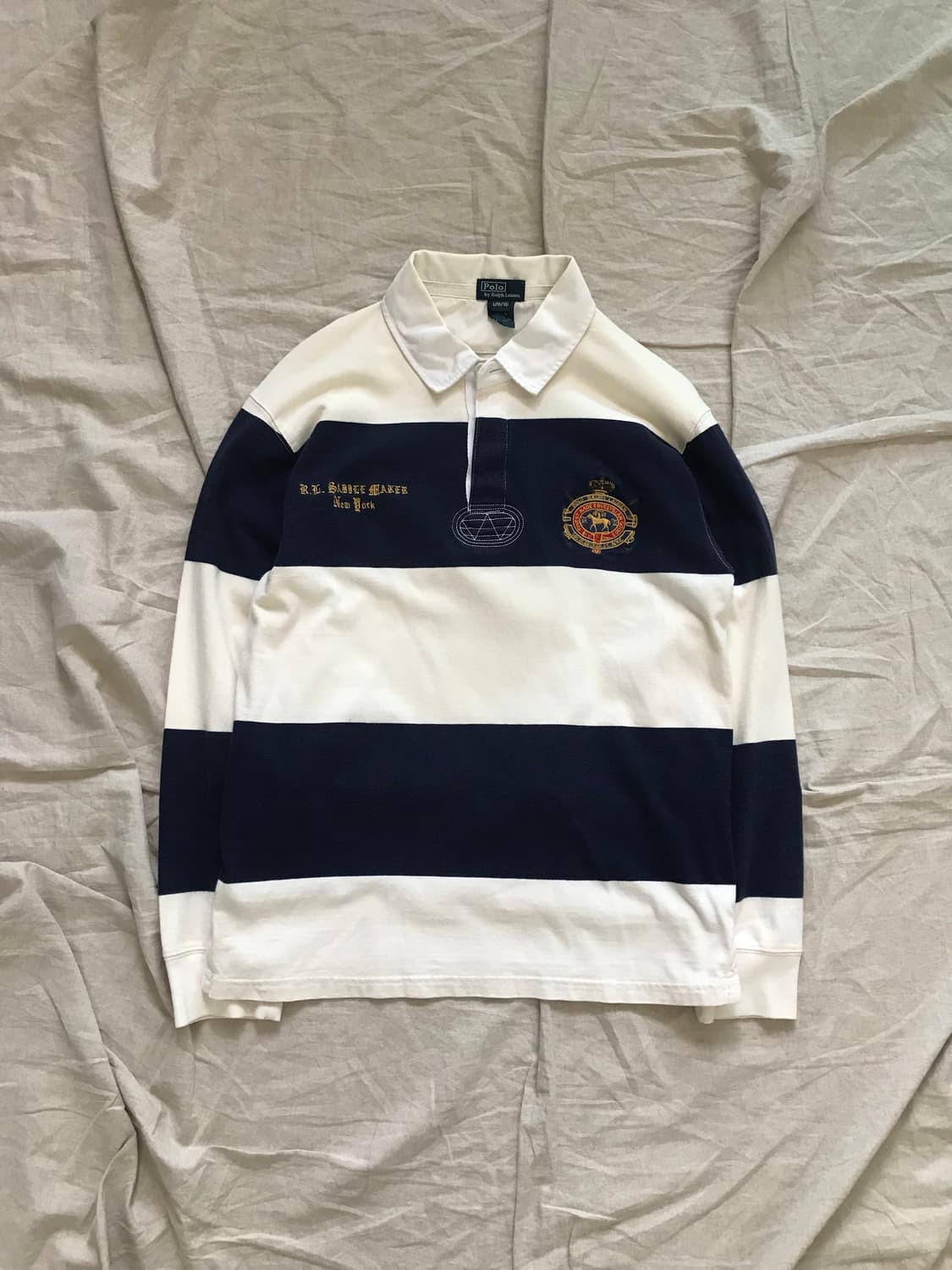 폴로 랄프로렌 클럽 로고 단가라 긴팔 럭비티 상품이미지6