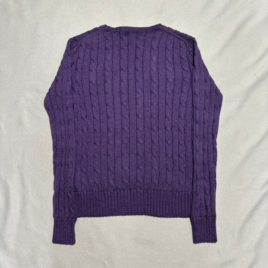 XS 폴로랄프로렌 화이트 포니 코튼 케이블 니트 상품이미지3