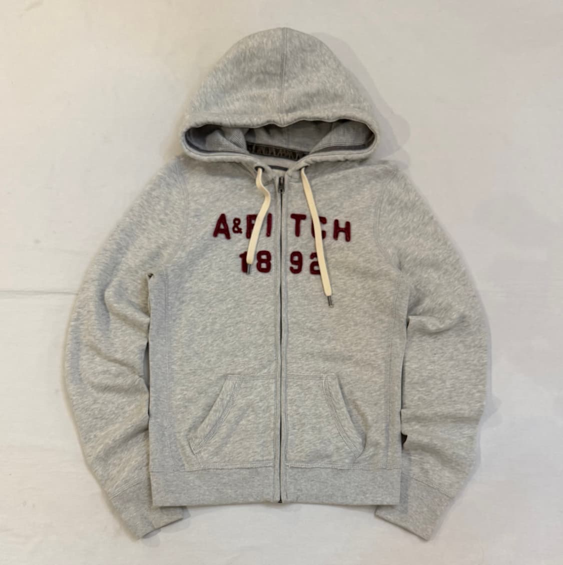 아베크롬비 딱붙핏 후드집업 멜란지 그레이 상품이미지1