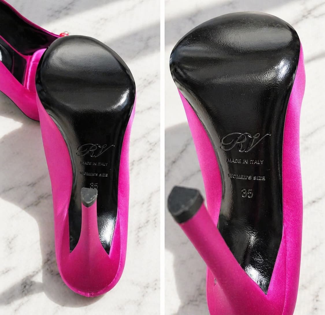 Roger Vivier 정품 핑크 새틴 힐 35 / 보석 장식 / 35 상품이미지9
